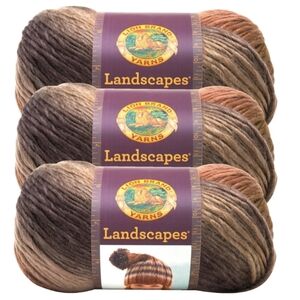 Lion Brand Landscapes Yarn 18 Skeins Same Dune